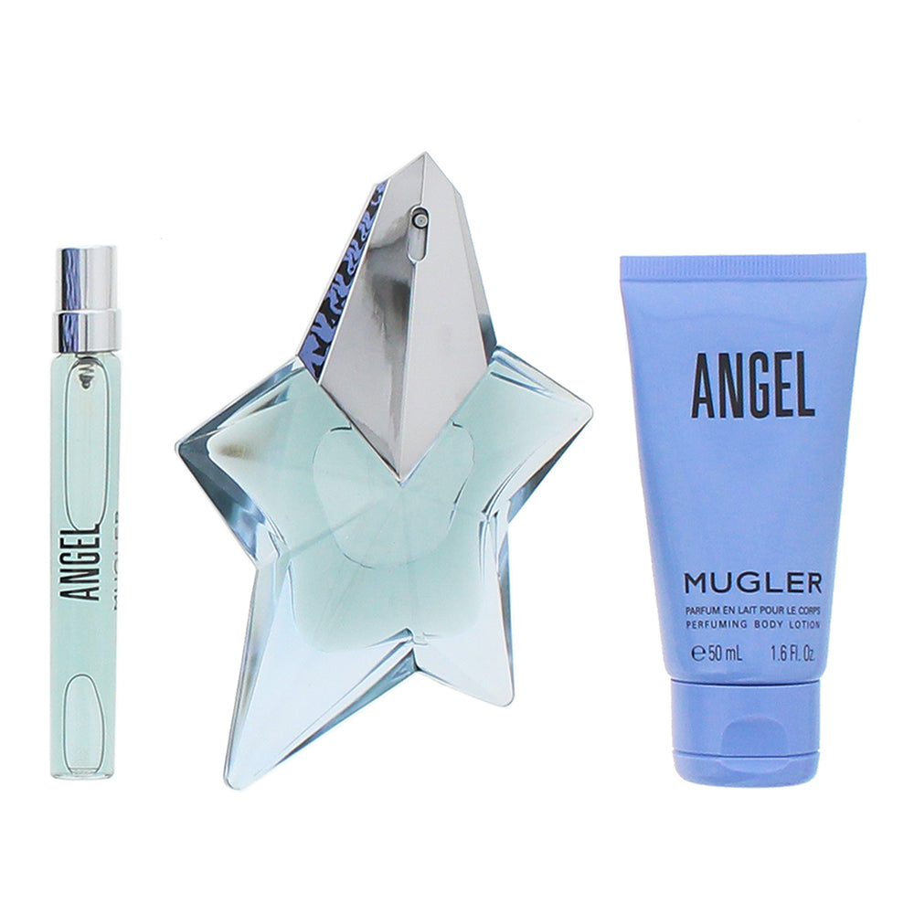 Mugler Angel 3 Piece Gift Set: Eau de Parfum 50ml - Eau de Parfum 10ml - - Product
