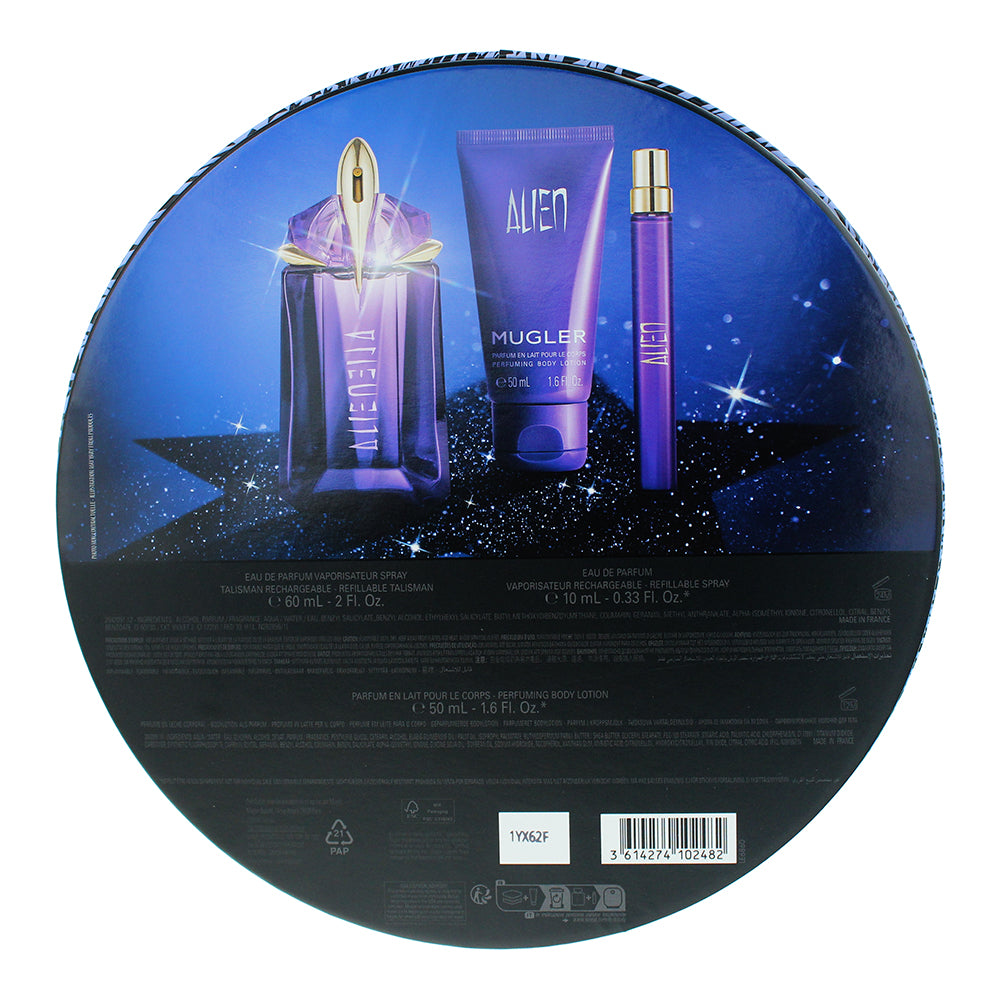Mugler Alien 3 Piece Gift Set: Eau de Parfum 60ml - Eau de Parfum 10ml -