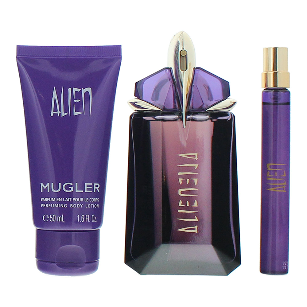 Mugler Alien 3 Piece Gift Set: Eau de Parfum 60ml - Eau de Parfum 10ml - Body Lo - Product