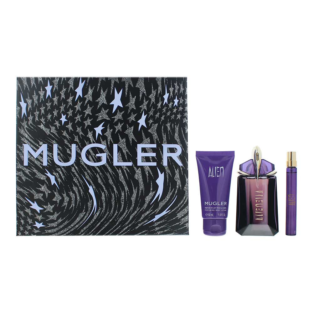 Mugler Alien 3 Piece Gift Set: Eau de Parfum 60ml - Eau de Parfum 10ml - Body Lo