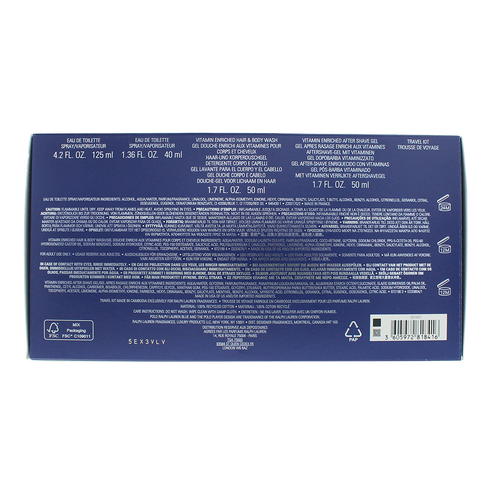 Ralph Lauren Polo Blue 4 Piece Gift Set: Eau de Toilette 125ml - Eau de Toilette