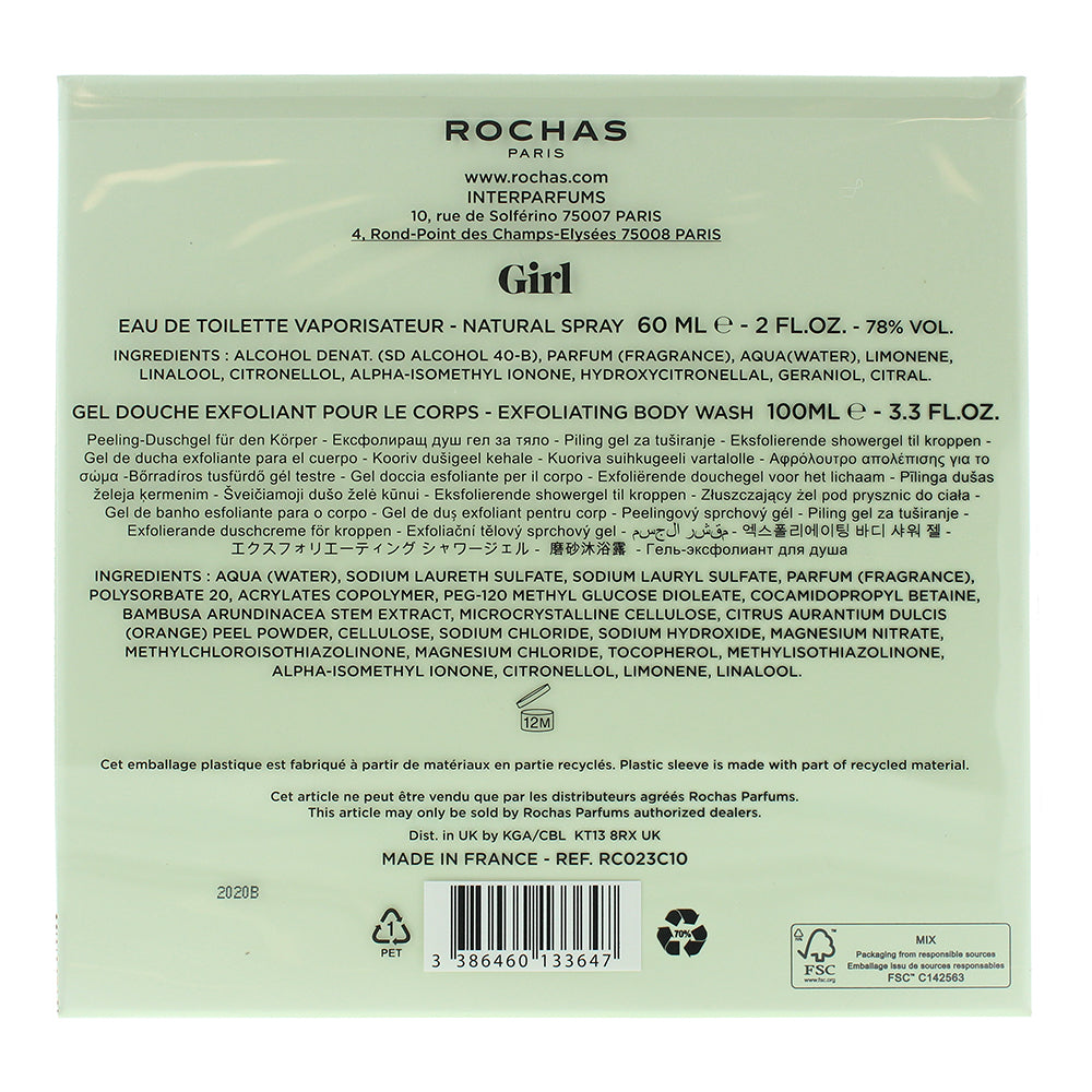 Rochas Girl 2 Piece Gift Set: Eau de Toilette 60ml - Shower Gel 100ml