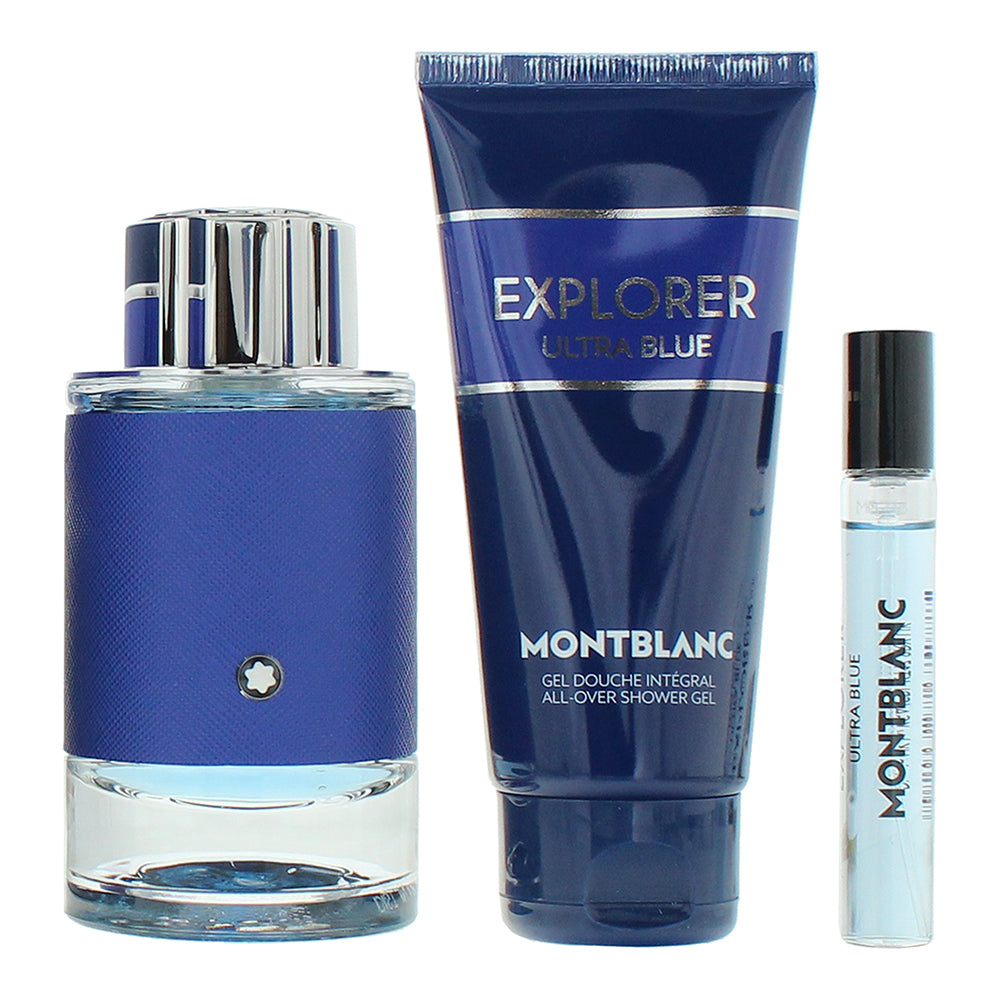 Montblanc Explorer Ultra Blue 3 Piece Gift Set: Eau de Parfum 100ml - Eau de Par - Product