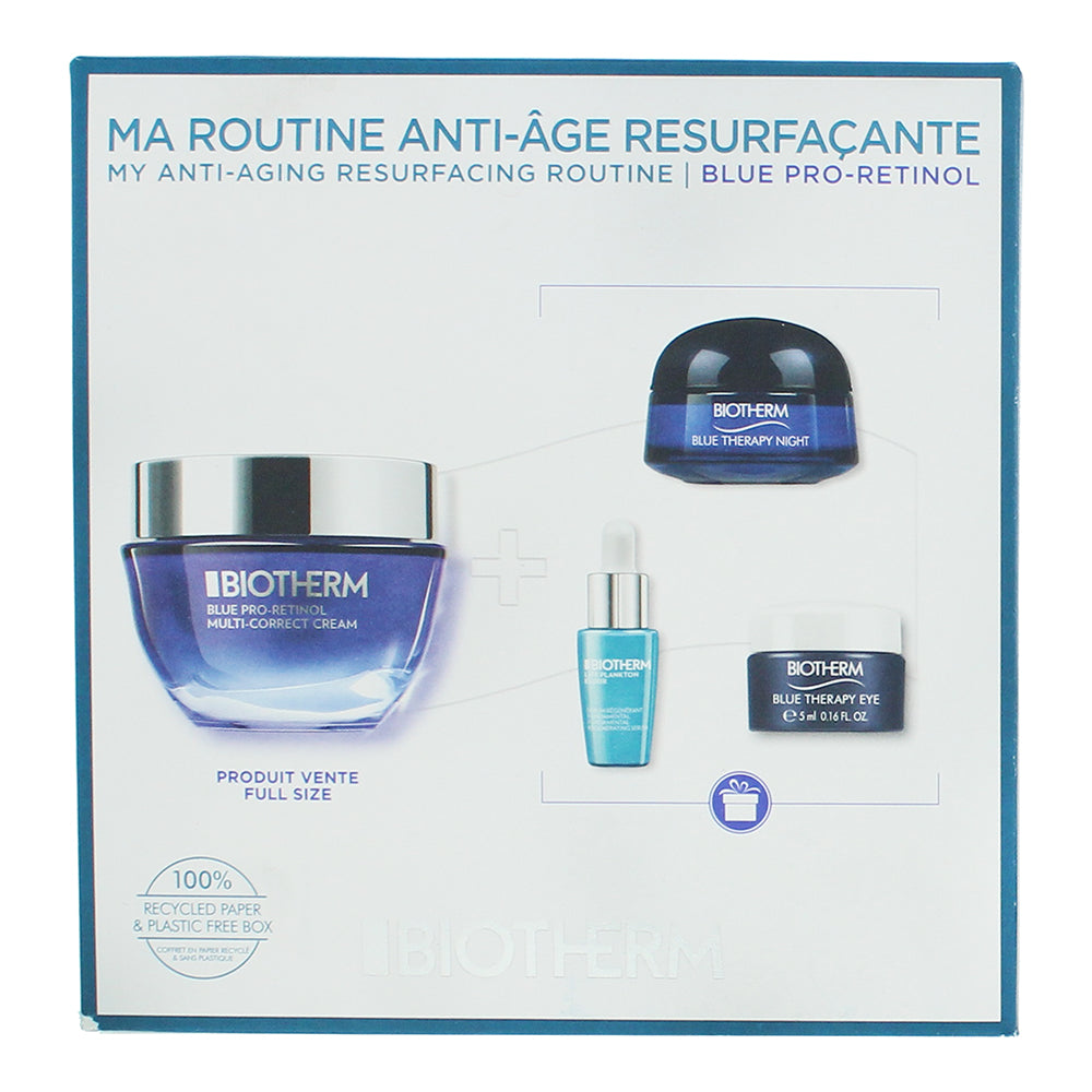 Biotherm Blue Therapy Pro Retinol 4 Piece Gift Set: Day Cream 50ml - Night  Crea - Box