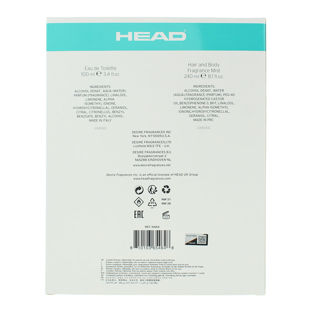 Head Spark 2 Piece Gift Set: Eau de Toilette 100ml - Fragrance Mist 240ml