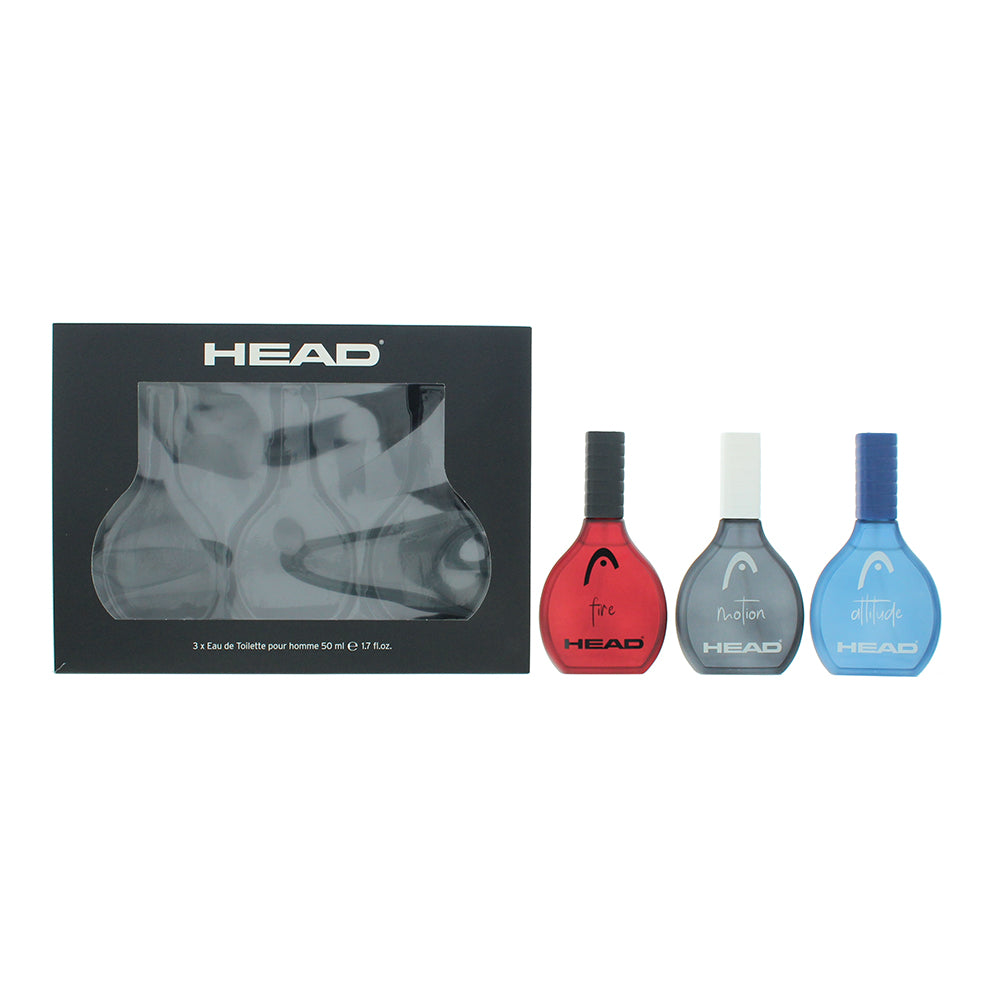 Head Men 3 Piece Gift Set: Attitude Eau de Toilette 50ml - Fire Eau de Toilette 