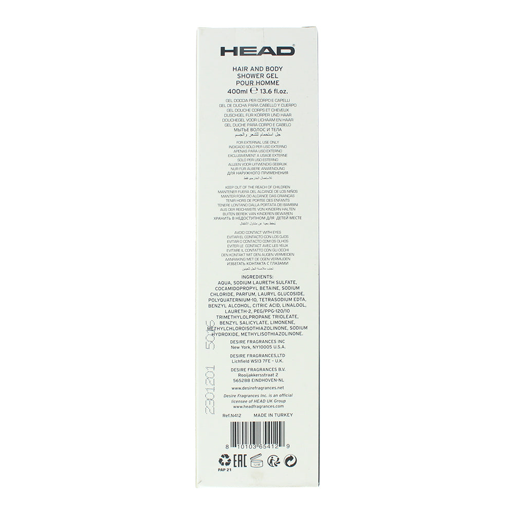 Head Motion Shower Gel 400ml - Ingredients