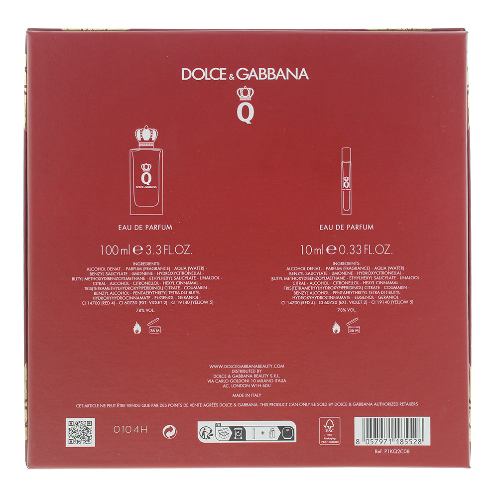 Dolce & Gabbana Q 2 Piece Gift Set: Eau de Parfum 100ml - Eau de Parfum 10ml