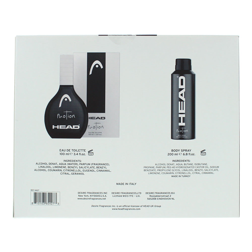 Head Motion 2 Piece Gift Set: Eau de Toilette 100ml - Deodorant Spray 200ml
