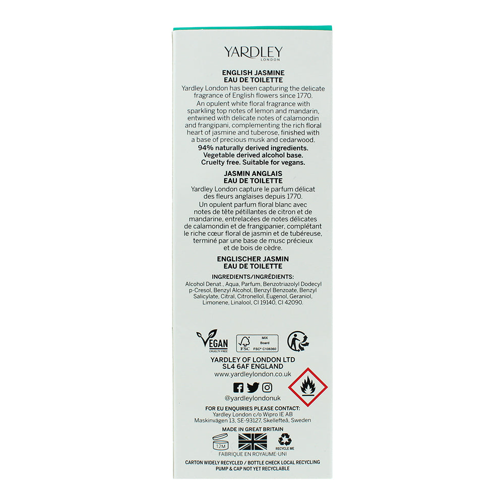 Yardley English Jasmine Eau de Toilette 125ml