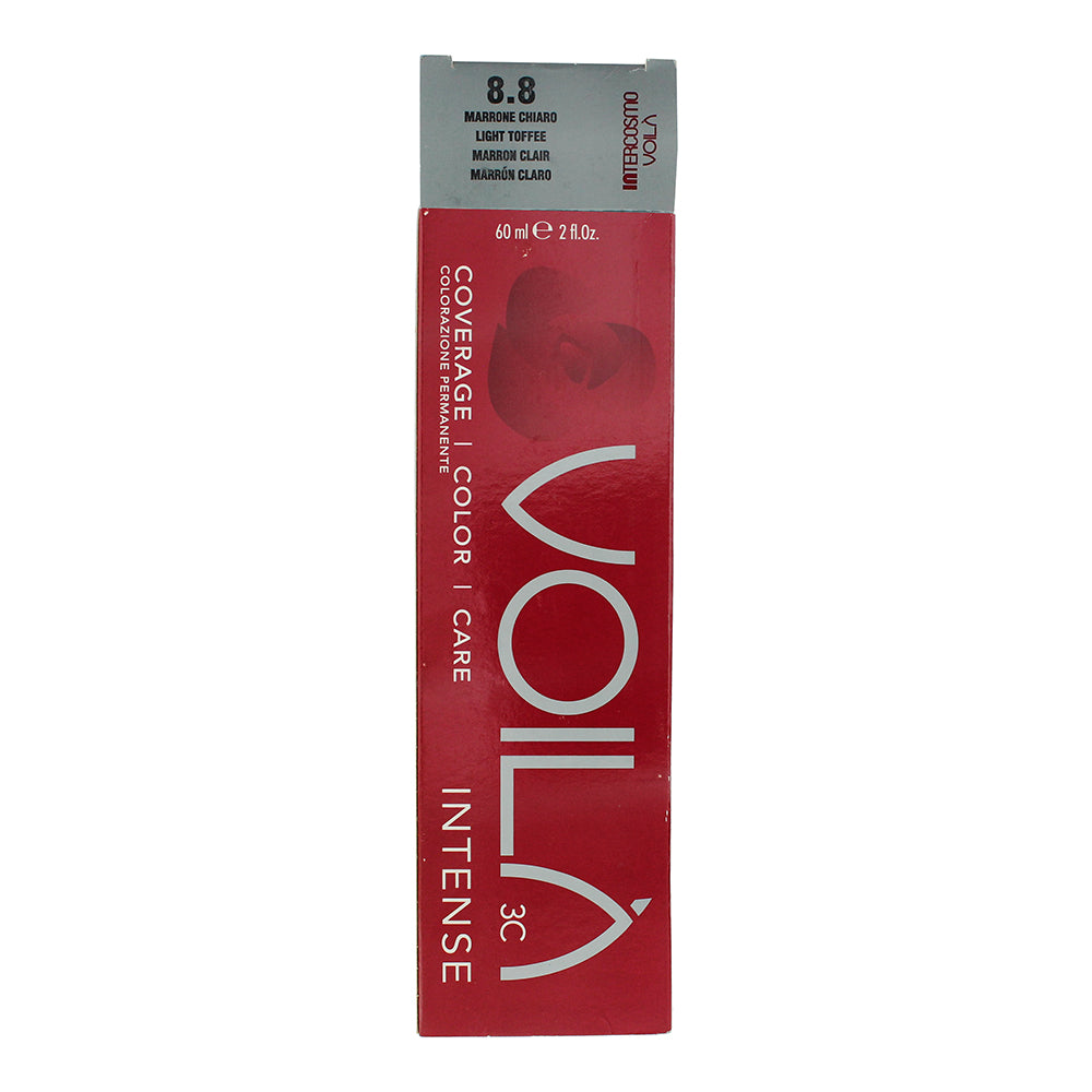 Intercosmo Voilà 3C Intense 8.8 Light Toffee Hair Colour 60ml - Box
