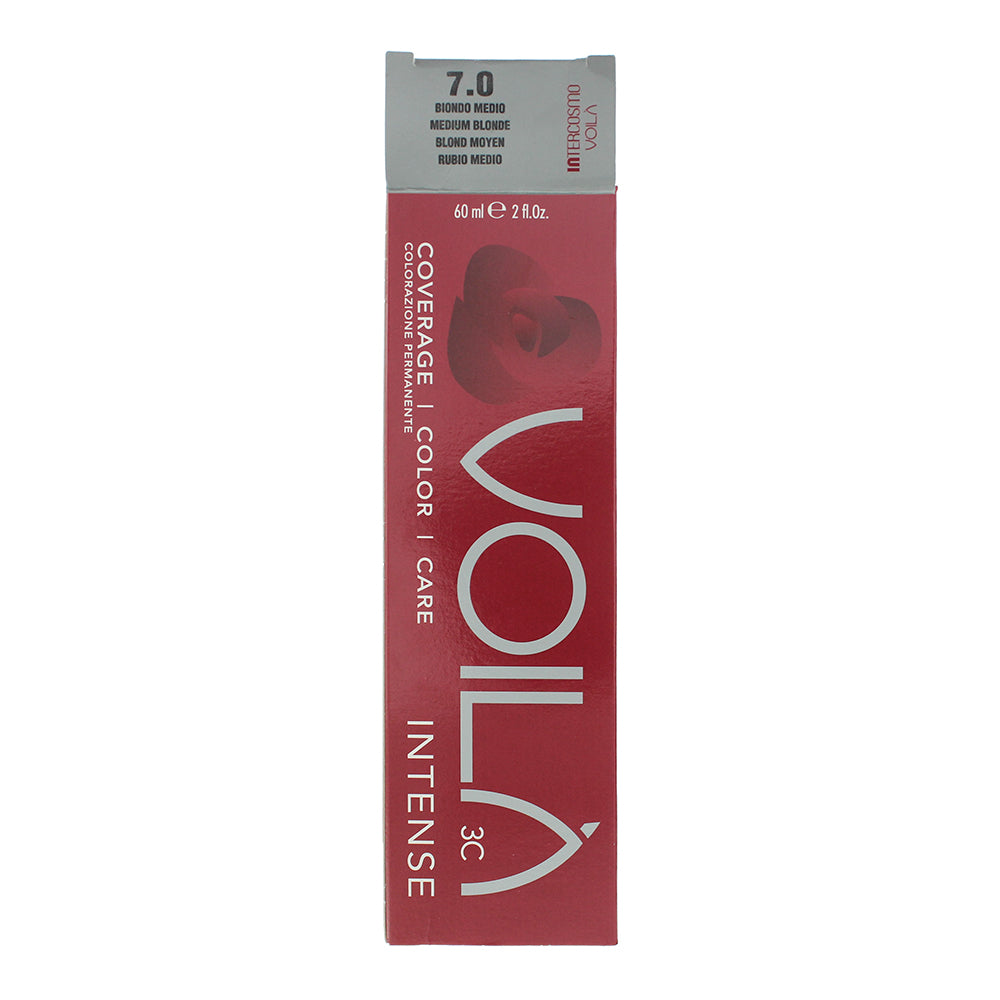 Intercosmo Voilà 3C Intense 7.0 Medium Blonde Hair Colour 60ml - Box