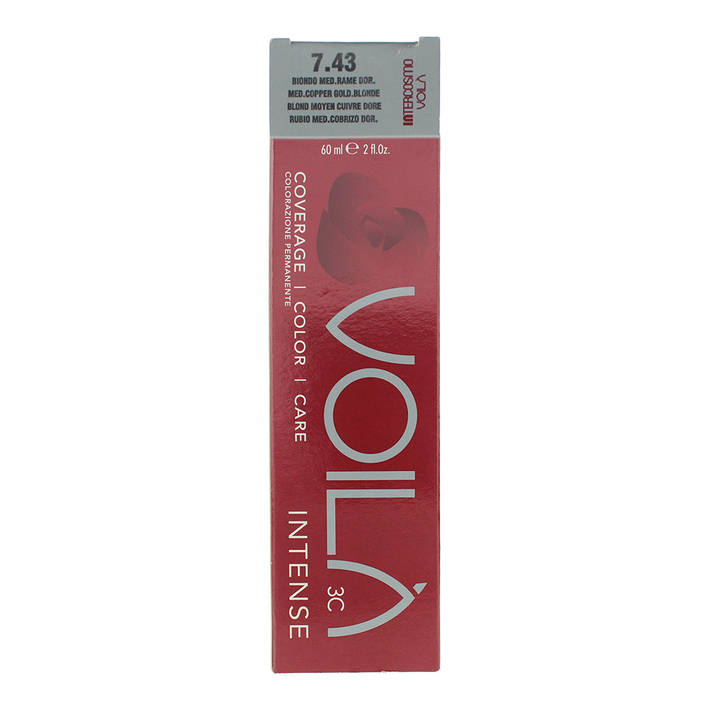 Intercosmo Voilà 3C Intense 7.43 Mediterranean Copper Gold Blonde Hair Colour 60 - Box