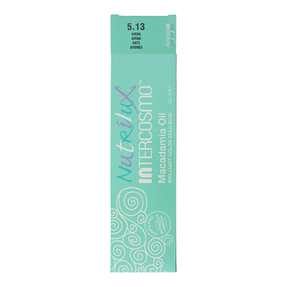 Intercosmo Nutrilux Macadamia Oil 5.13 Light Brown Golden Ash Hair Colour 60ml - Box