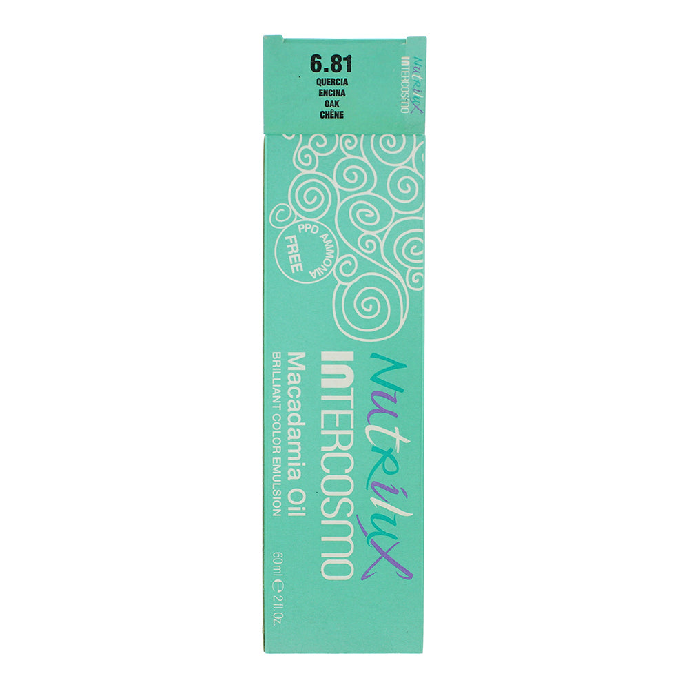 Intercosmo Nutrilux Macadamia Oil 6.81 Oak Hair Colour 60ml - Box