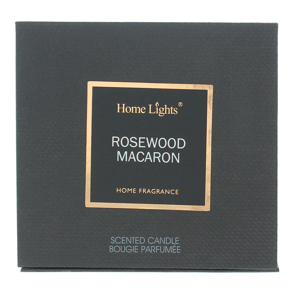 Home Lights Rosewood & Macaron Candle 215g - Box