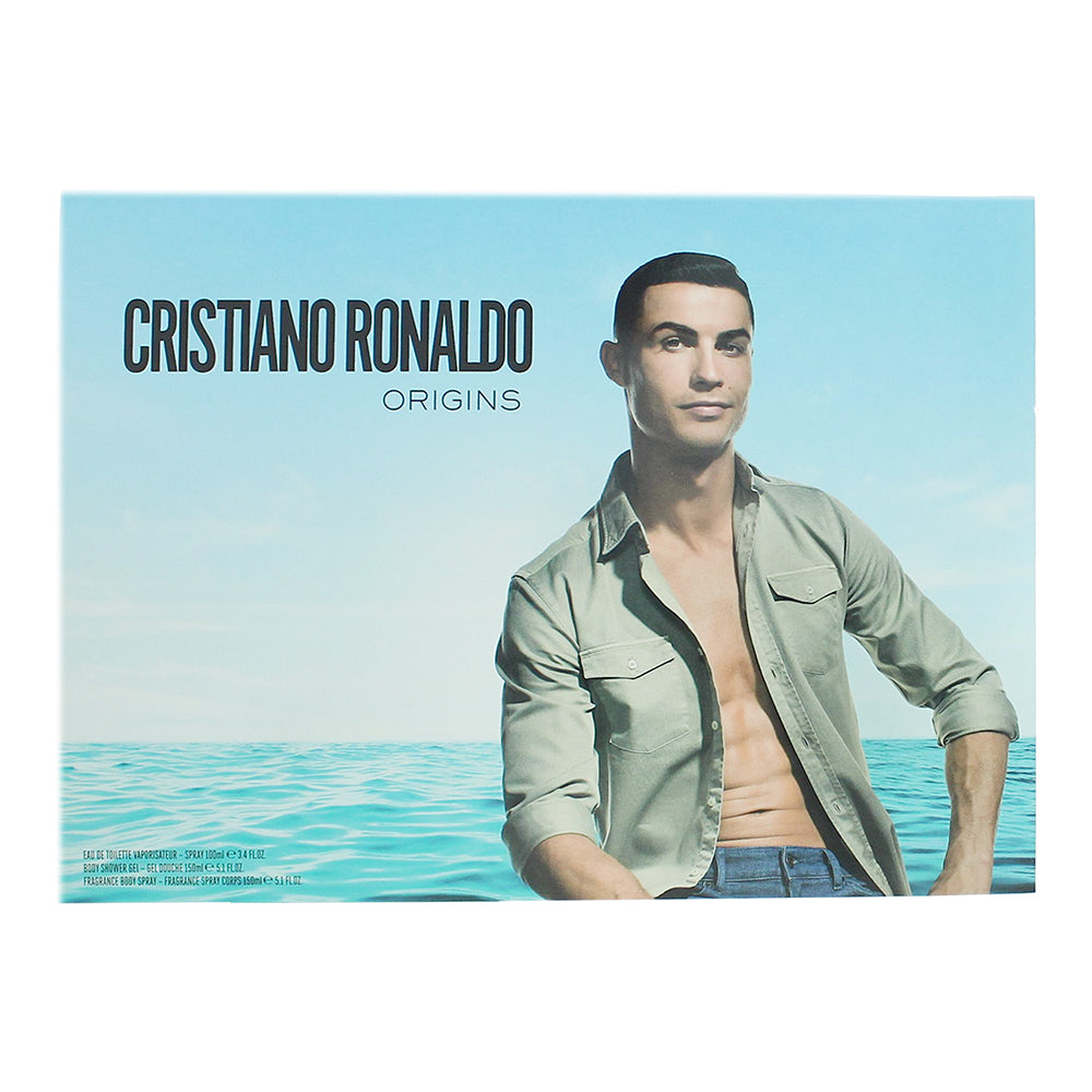 Cristiano Ronaldo Origins 3 Piece Gift Set: Eau de Toilette 100ml - Shower Gel 1 - Box