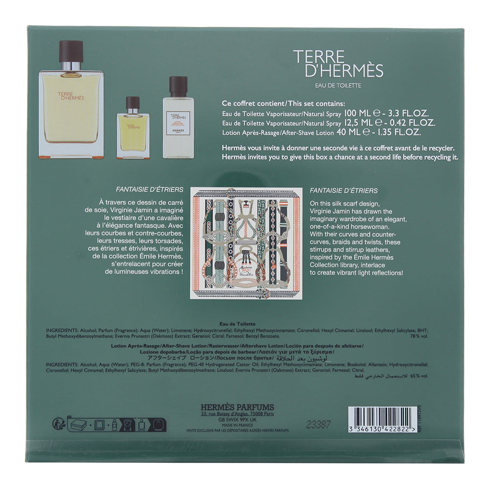 Hermès Terre D'hermès 3 Piece Gift Set: Eau de Toilette 100ml - Eau de Toilette 