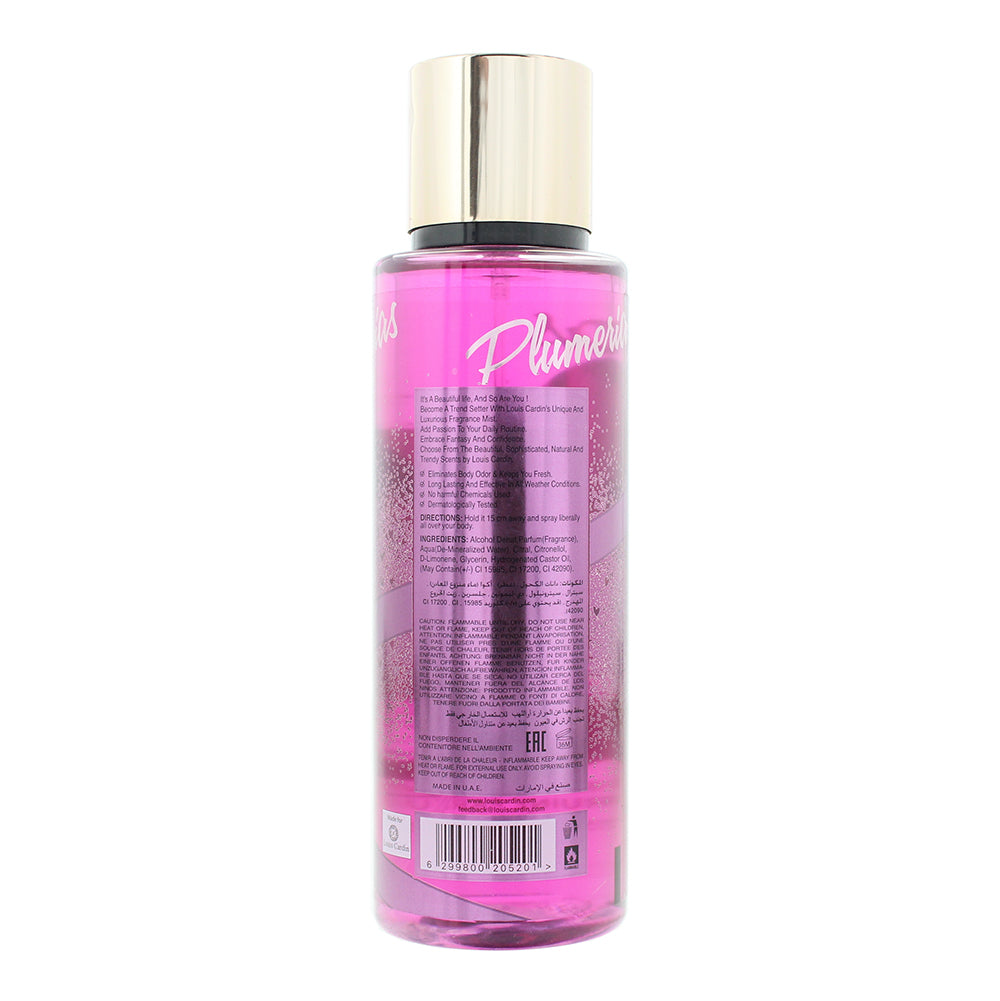 Louis Cardin Plumerias Body Mist 250ml - Ingredients