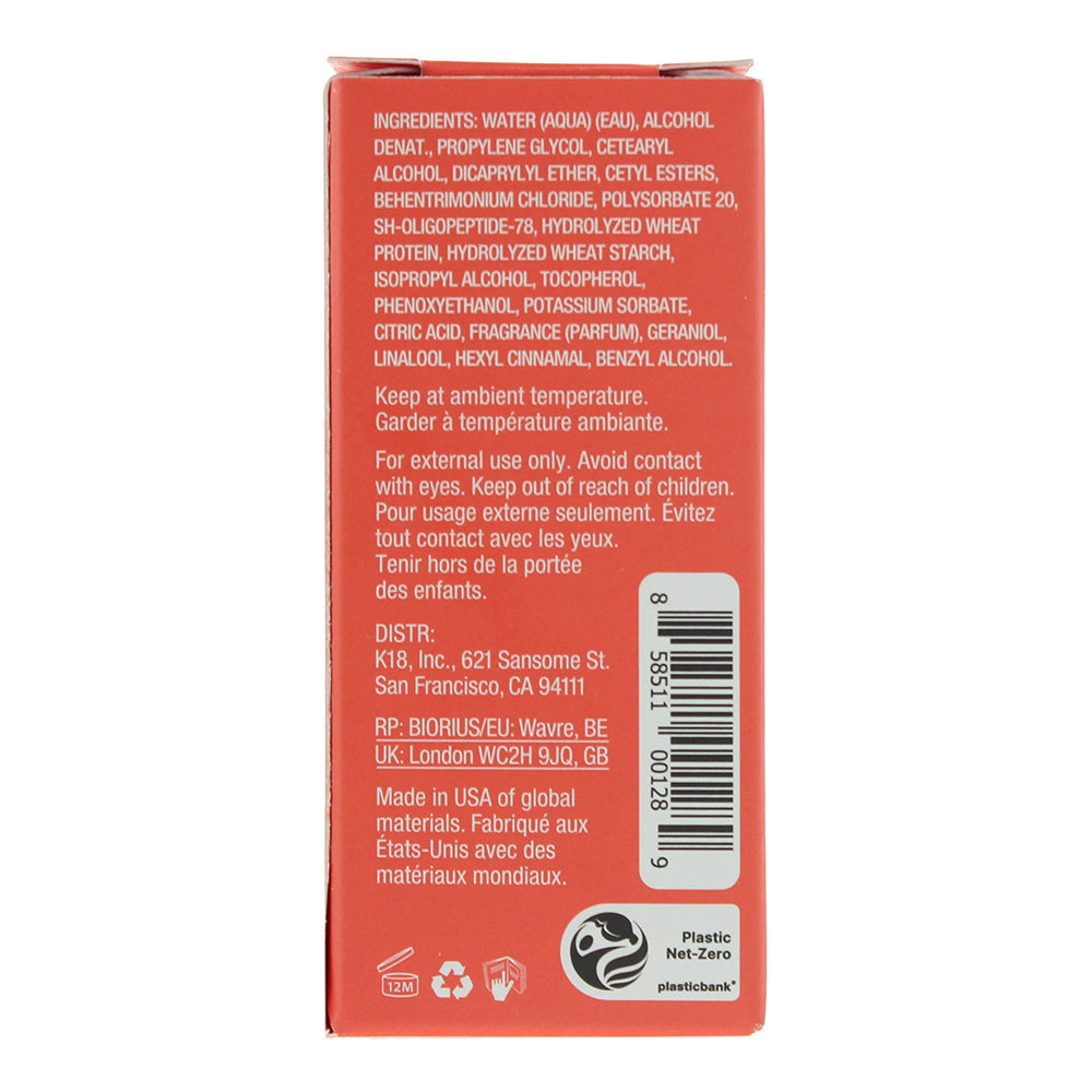 K18 Leave In Repair Hair Mask 15ml - Ingredients