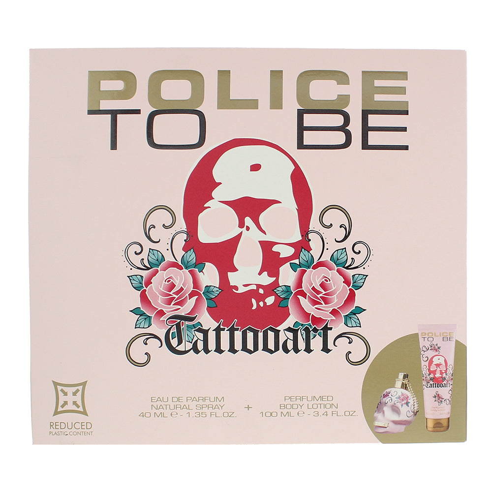 Police To Be Tatto Art 2 Piece Gift Set: Eau de Parfum 40ml - Body Lotion 100ml - Box