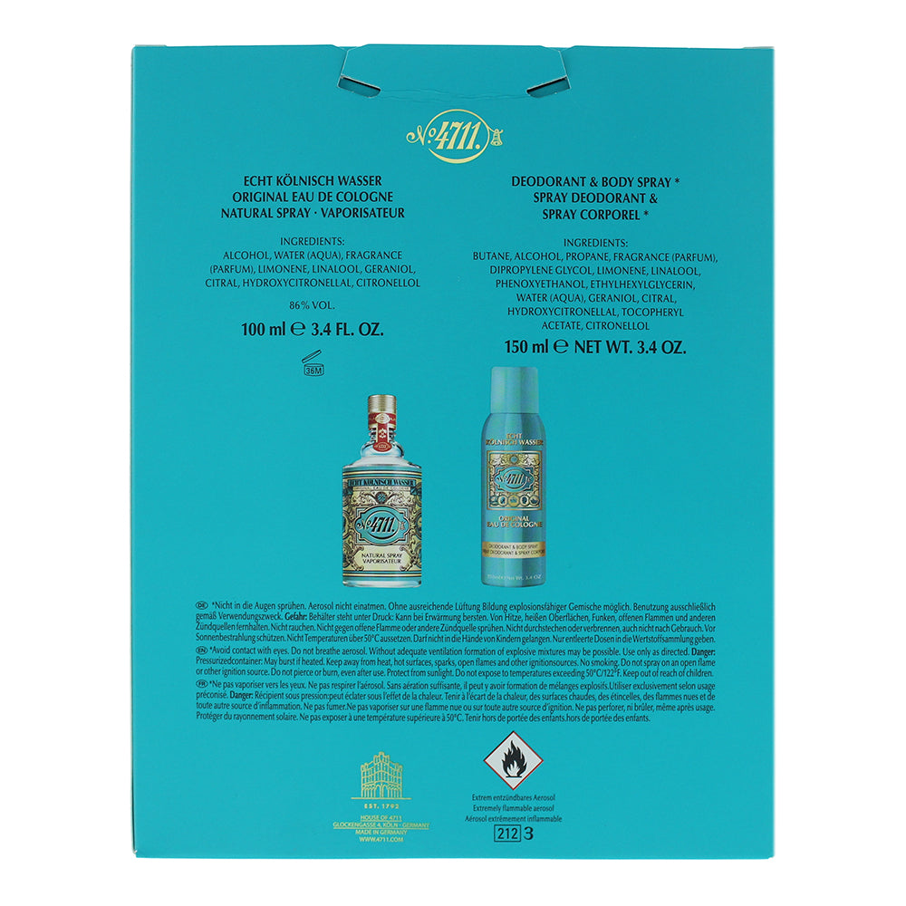 4711 Original 2 Piece Gift Set: Eau de Cologne 100ml - Deodorant Spray 150ml