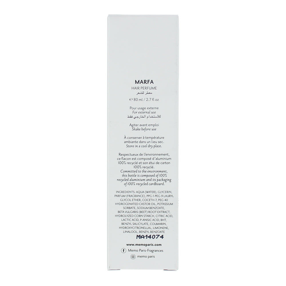 Memo Marfa Hair Perfume 80ml