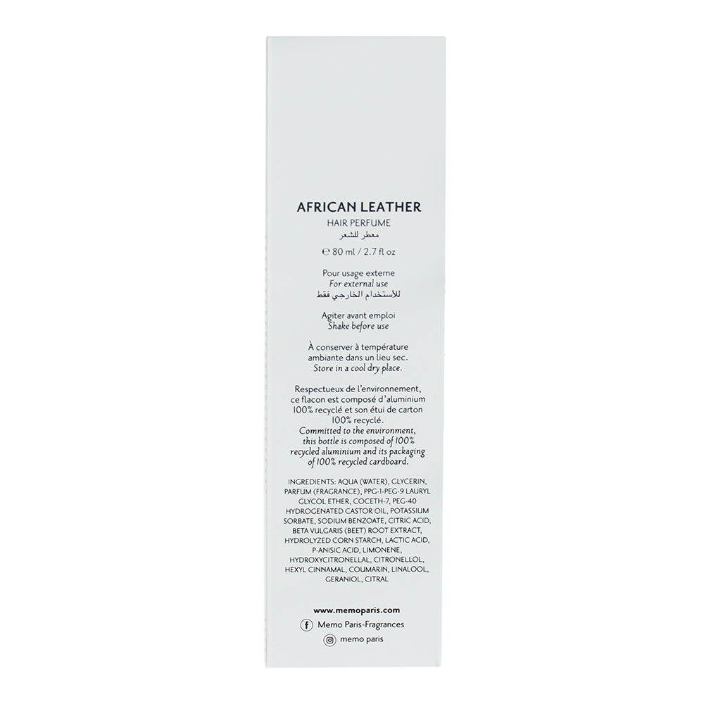 Memo African Leather Hair Perfume 80ml