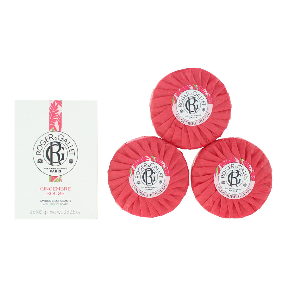 Roger & Gallet Gingembre Rouge 3 x Soap 100g