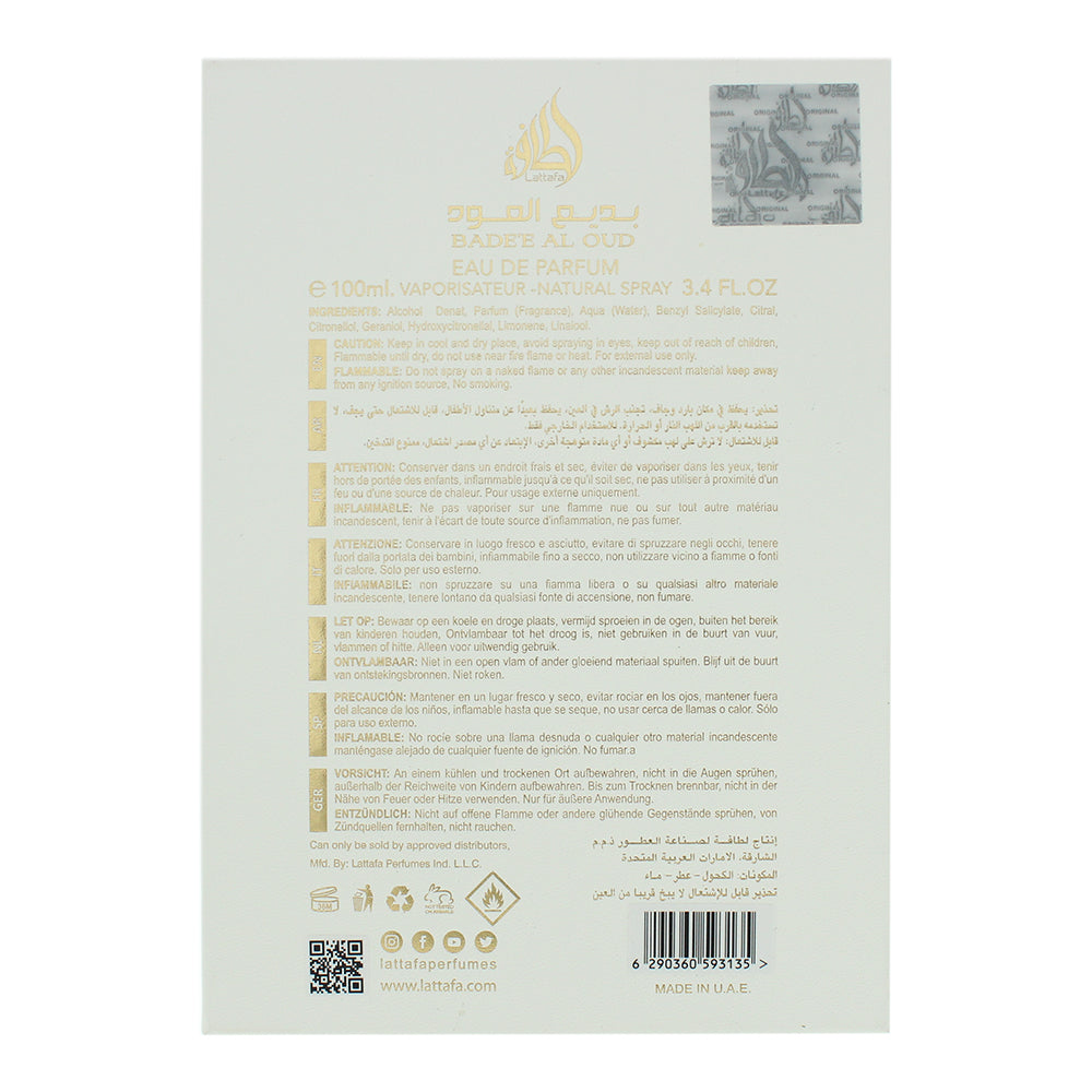 Lattafa Bade'e Al Oud Honor Glory Eau de Parfum 100ml
