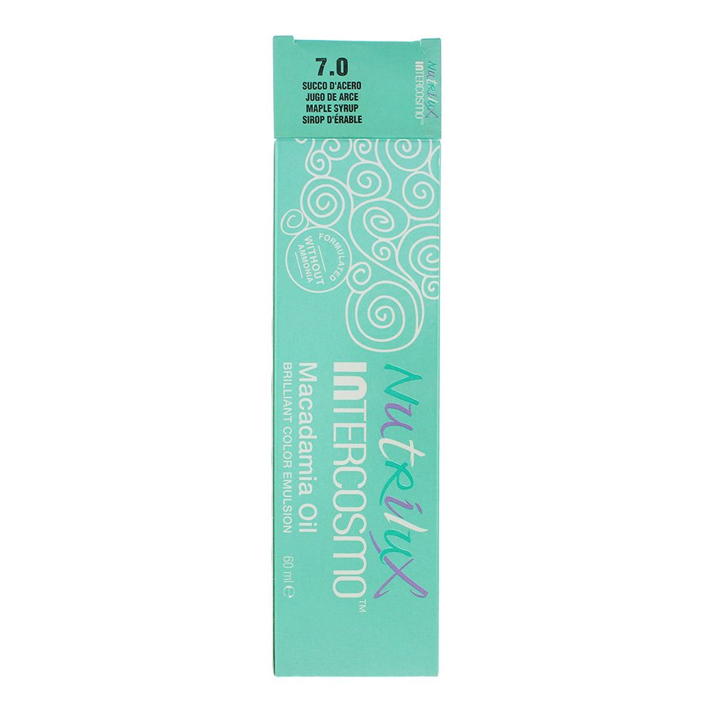 Intercosmo Nutrilux Macademia Oil 7.0 MAPLE SYRUP Hair Colour 60ml - Box