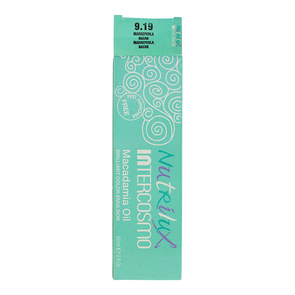Intercosmo Nutrilux Macadamia Oil 9.19 MADREPERLA Hair Colour 60ml - Box