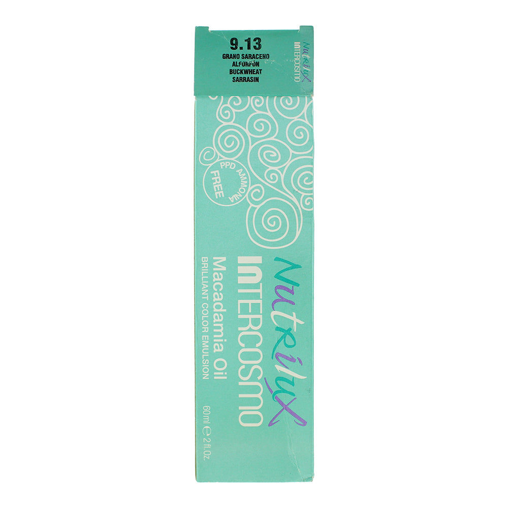 Intercosmo Nutrilux Macadamia Oil 9.13 BUCKWHEAT Hair Colour 60ml - Box
