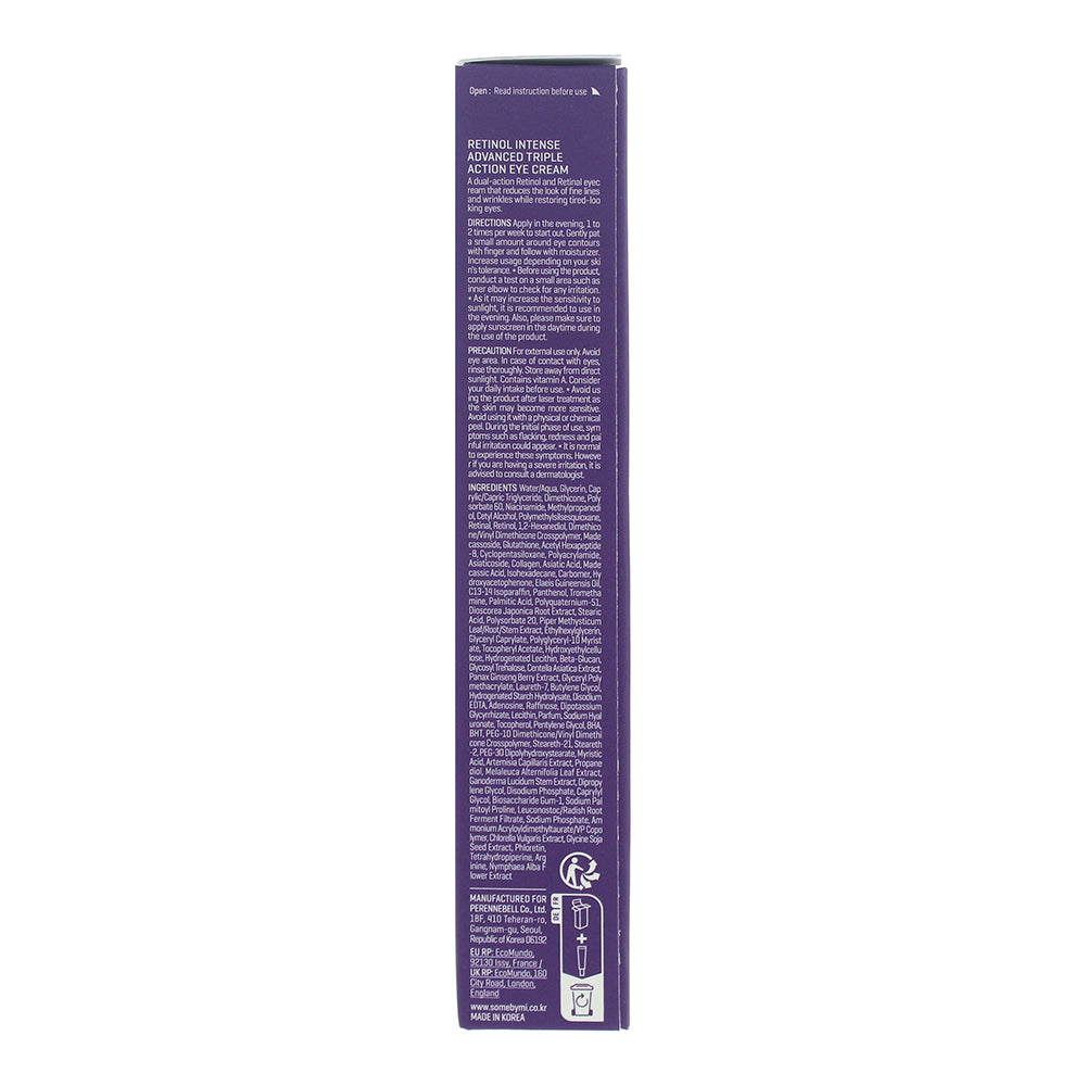 Some By Mi Retinol Intense Triple Action Eye Cream 30ml - Ingredients