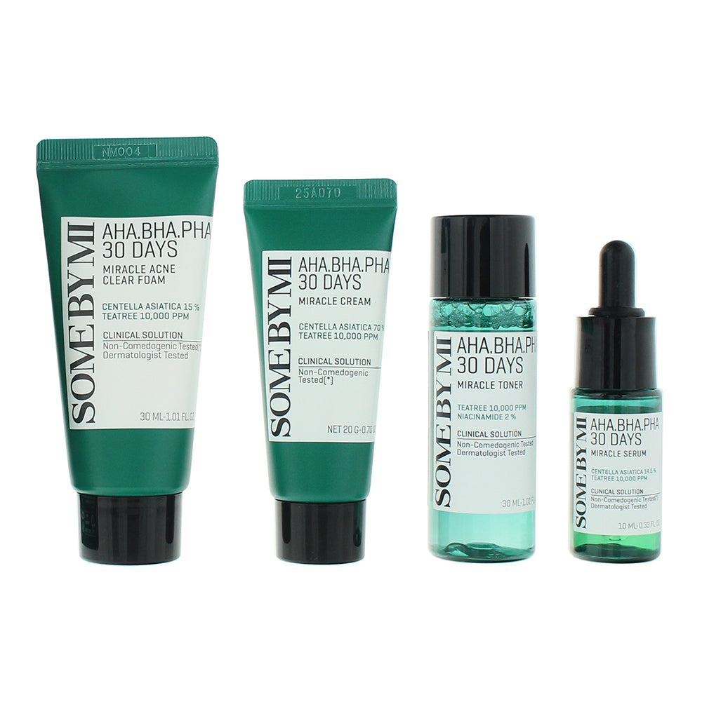 Some By Mi 30 days AHA, BHA, PHA Miracle Acne Sos Kit 4 Piece Gift Set: Cleansin - Product