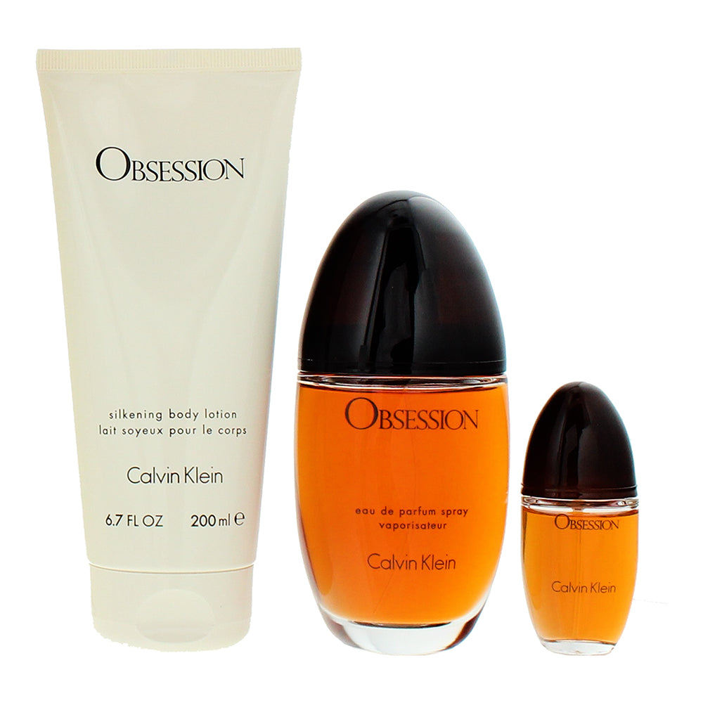 Calvin Klein Obsession For Women 3 Piece Gift Set: Eau de Parfum 100ml - Body Lo - Product