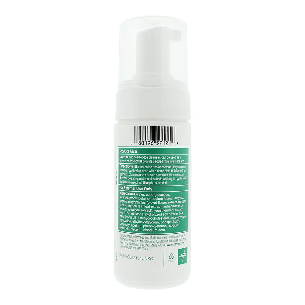 Medline Remedy Clinical Cleanse No-Rinse Foam Cleanser For Sensitive Skin Cleans