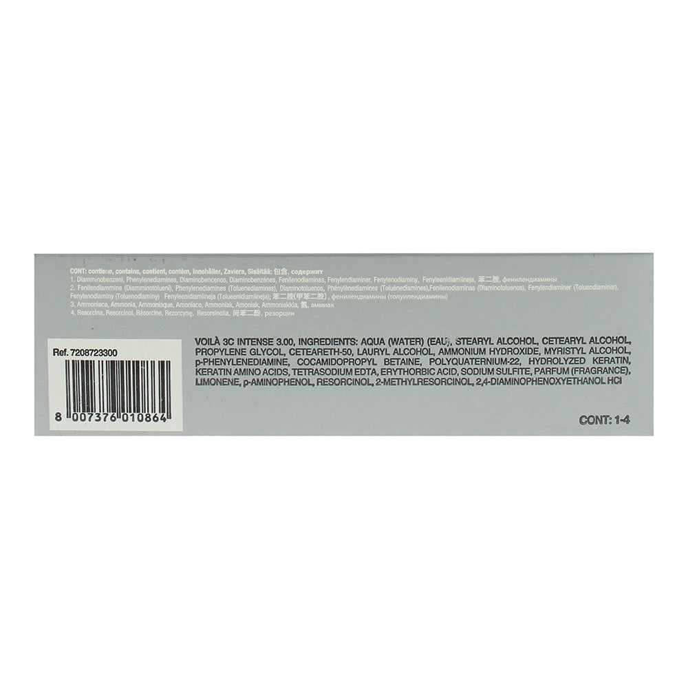 Intercosmo Voilà 3C Intense 3.00 Dark Mediterranean Brown Hair Colour 60ml