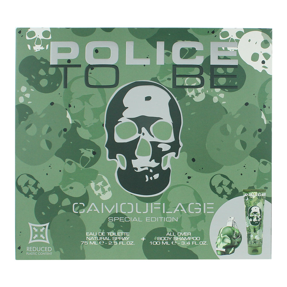 Police To Be Camouflage 2 Piece Gift Set: Eau de Toilette 75ml - Body Lotion 100 - Box