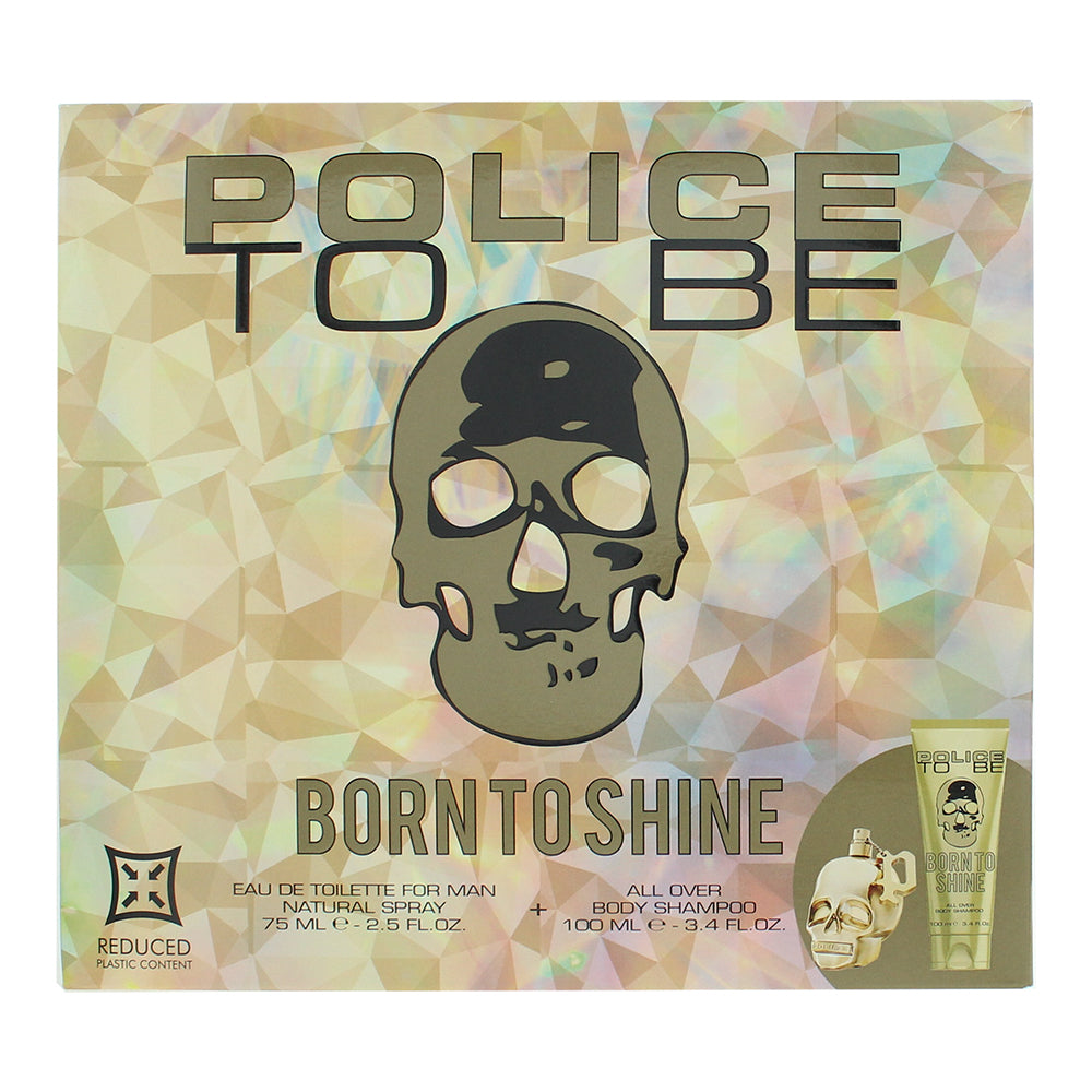 Police To Be Born To Shine For Man 2 Piece Gift Set: Eau de Toilette 75ml - Body - Box