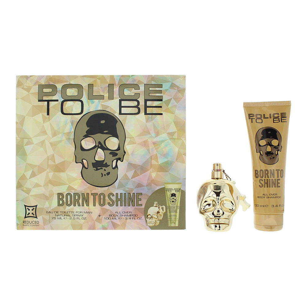 Police To Be Born To Shine For Man 2 Piece Gift Set: Eau de Toilette 75ml - Body