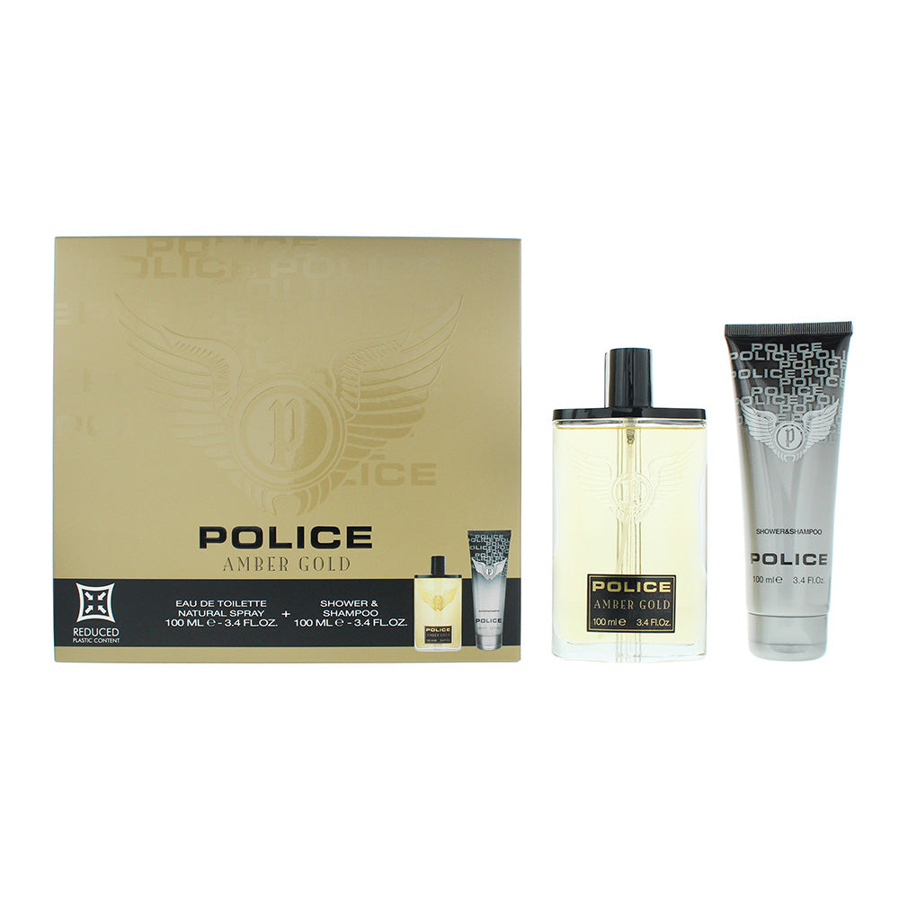 Police Amber Gold For Man 2 Piece Gift Set: Eau de Toilette 100ml - Shower Gel 1