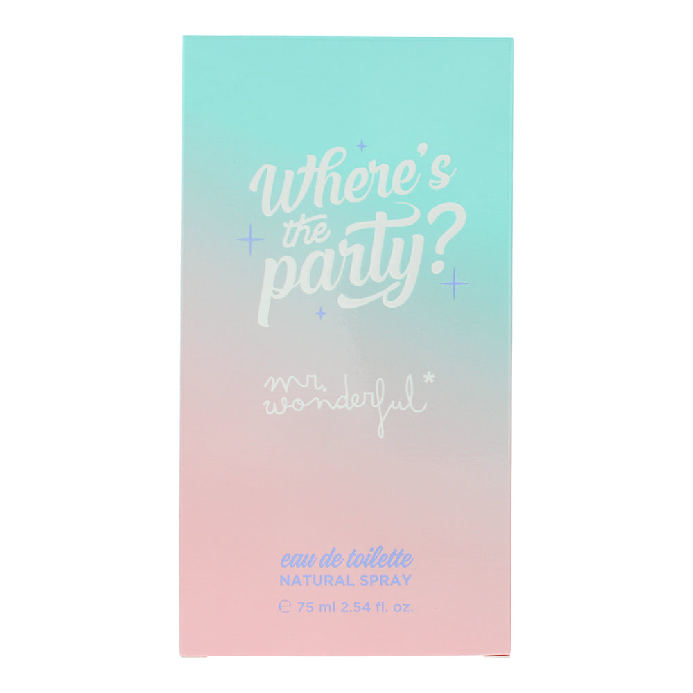 Mr Wonderful Where's The Party? Eau de Toilette 75ml - Box