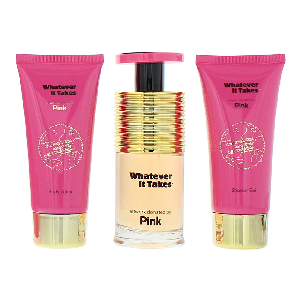 Pink Whatever It Takes 3 Piece Gift Set: Eau de Parfum 100ml - Body Lotion 100ml - Product