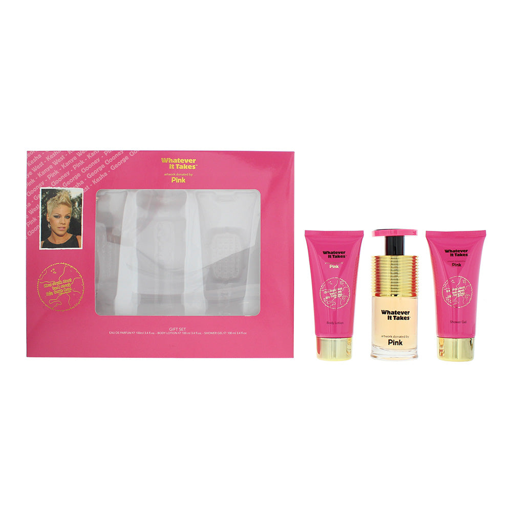Pink Whatever It Takes 3 Piece Gift Set: Eau de Parfum 100ml - Body Lotion 100ml