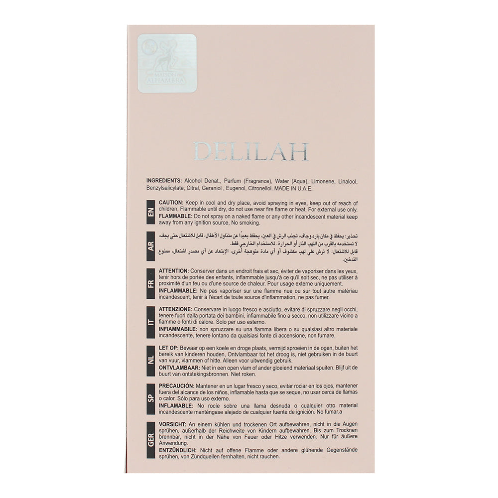 Maison Alhambra Delilah Pour Femme Eau de Parfum 100ml