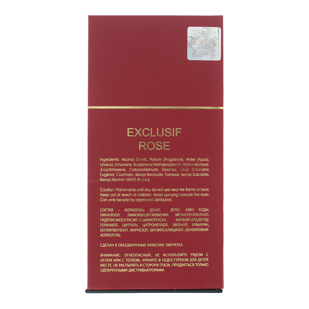 Maison Alhambra Exclusif Rose Eau de Parfum 100ml - Ingredients