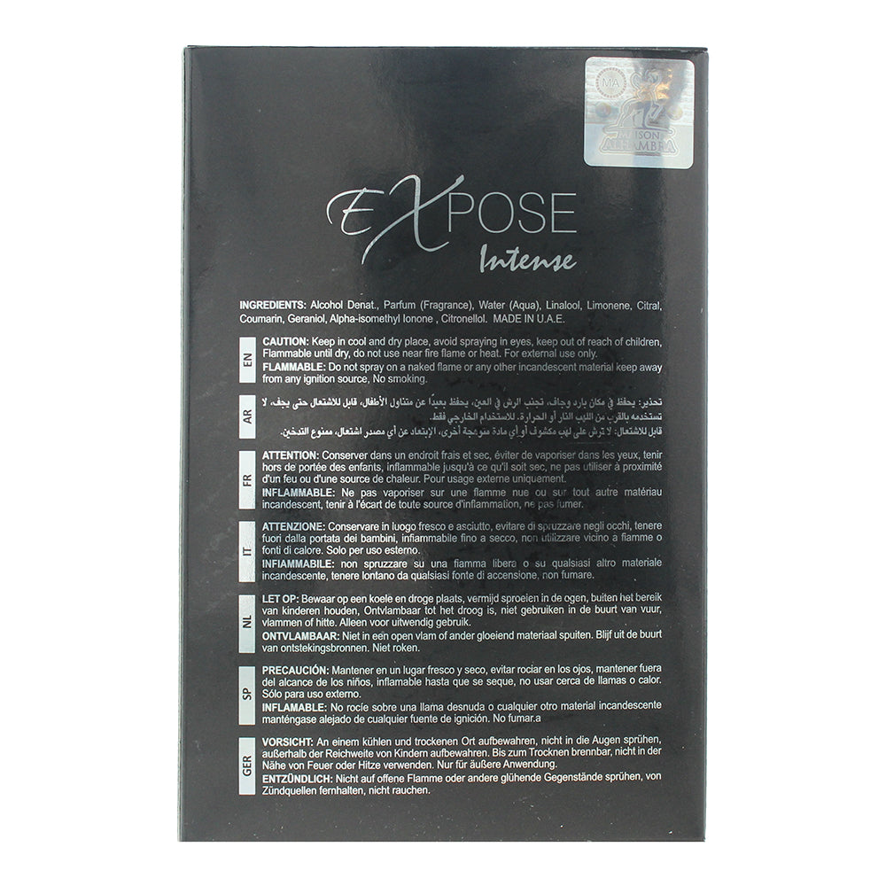 Maison Alhambra Expose Intense Eau de Parfum 100ml - Ingredients