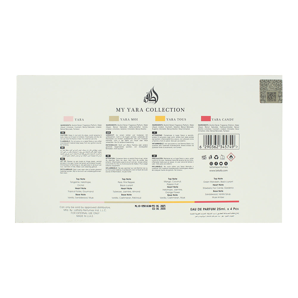 Lattafa My Yara Collection 4 Piece Gift Set: 4 x 25ml EDP