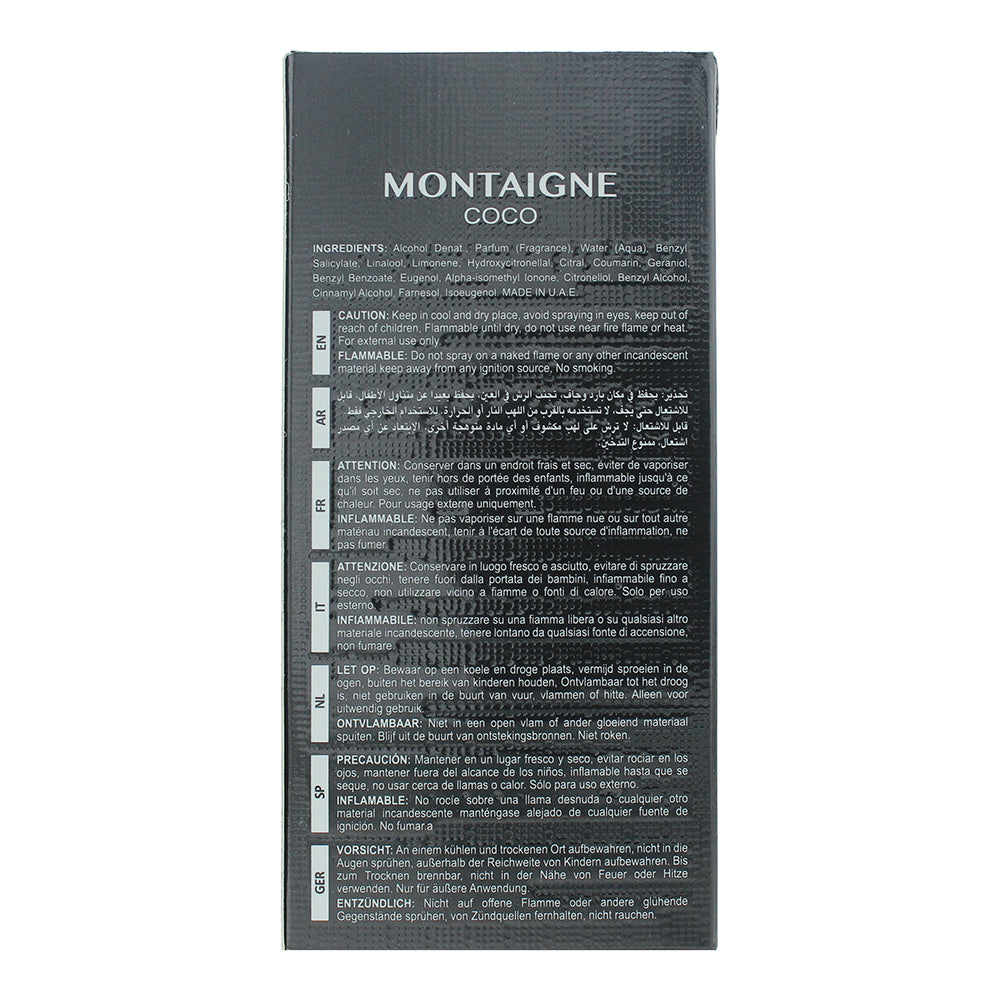 Maison Alhambra Montaigne Coco Eau de Parfum 100ml - Ingredients